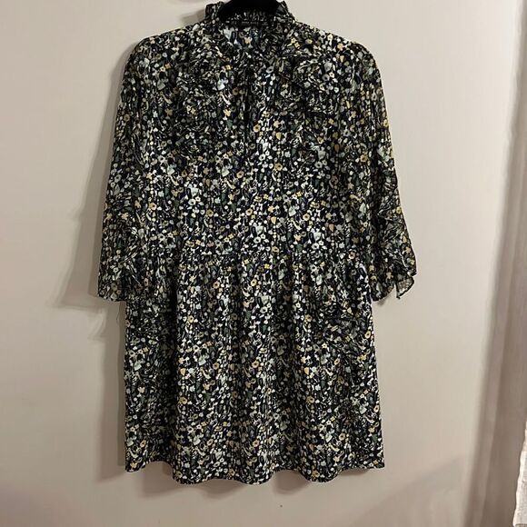 Zara Basic Floral Dress Frill Sleeves, Women’s Size Medium - Picture 6 of 9
